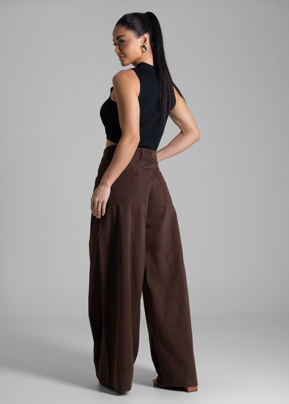Calça Sarja Sawary Balloon - 283230 MARROM