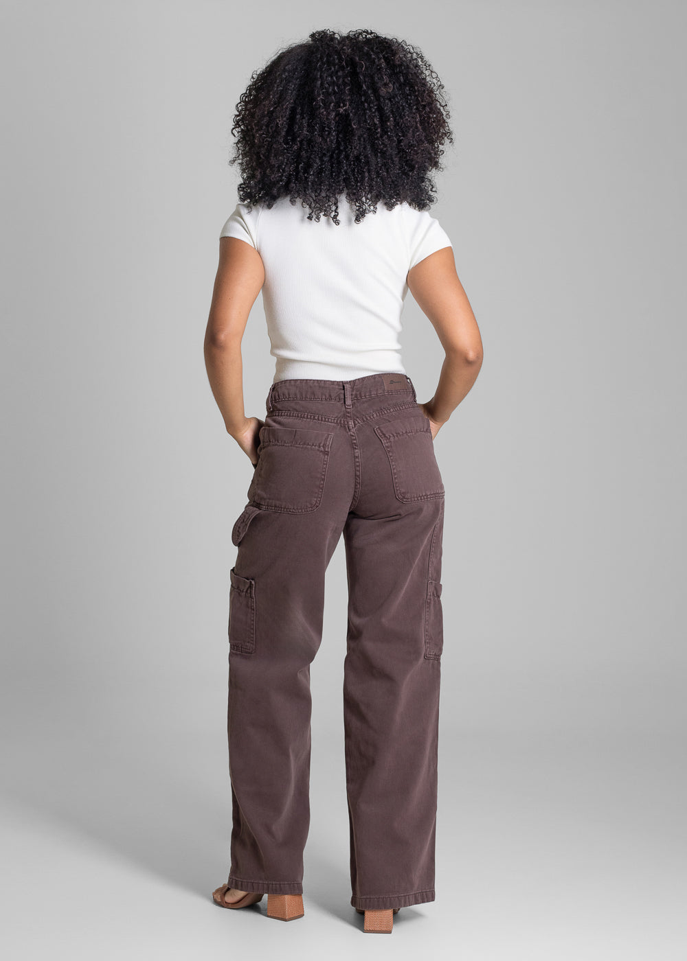 Calça Sarja Sawary Wide Leg - 283232 MARROM