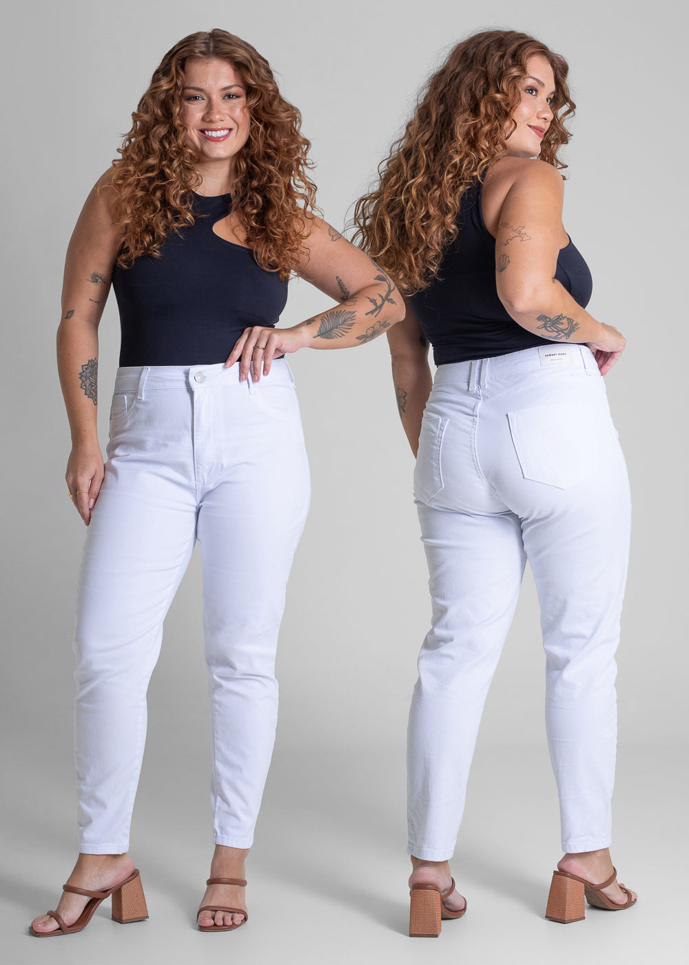 Calça Sarja Sawary Plus Size - 283246 BRANCO