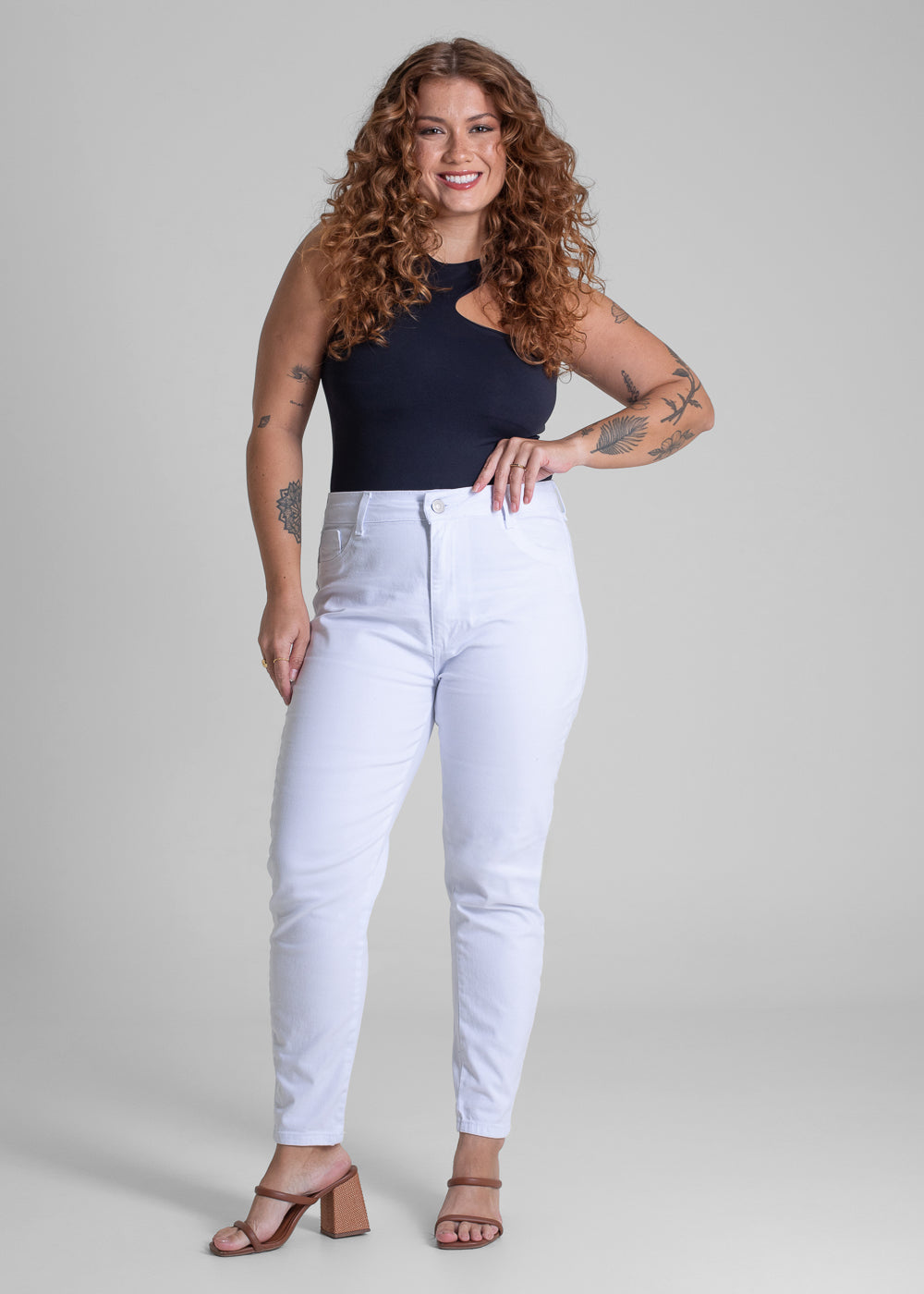 Calça Sarja Sawary Plus Size - 283246 BRANCO