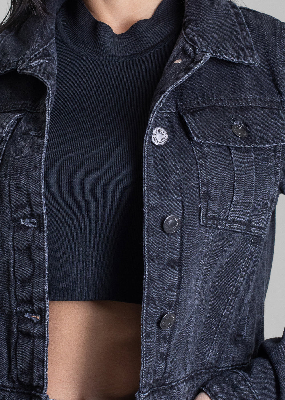 Jaqueta Jeans Sawary - 283256 PRETO
