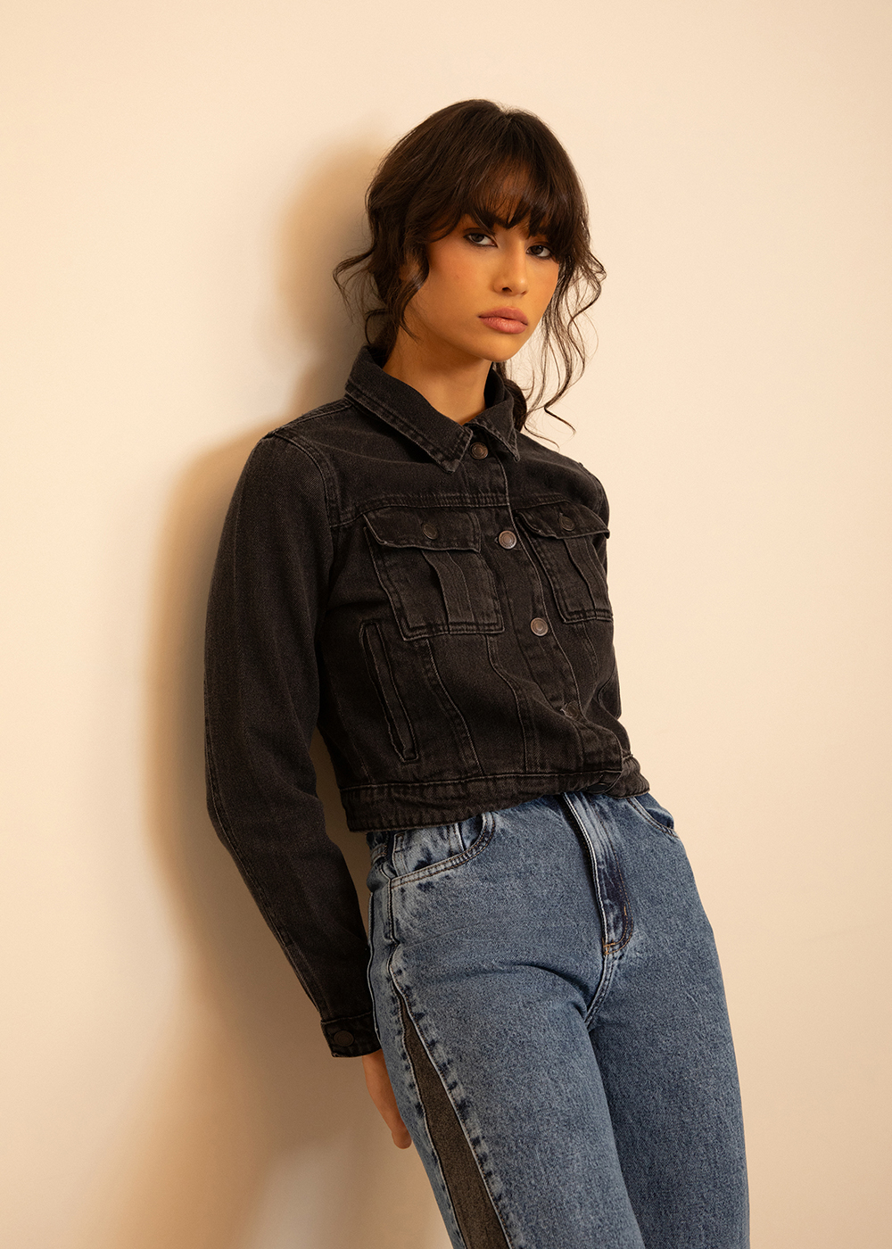 Jaqueta Jeans Sawary - 283256 PRETO