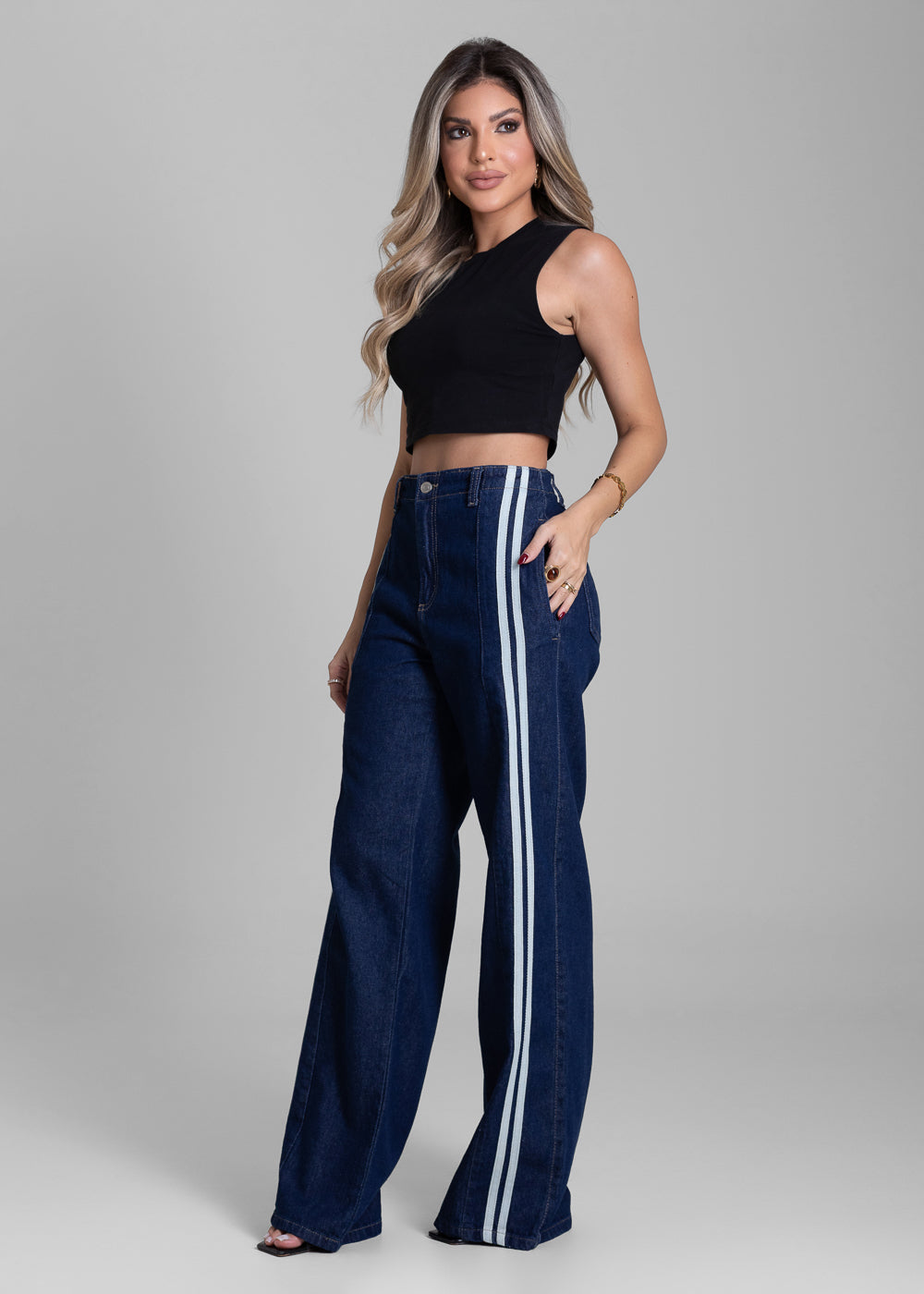 Calça Jeans Sawary Wide Leg - 283261 AZUL