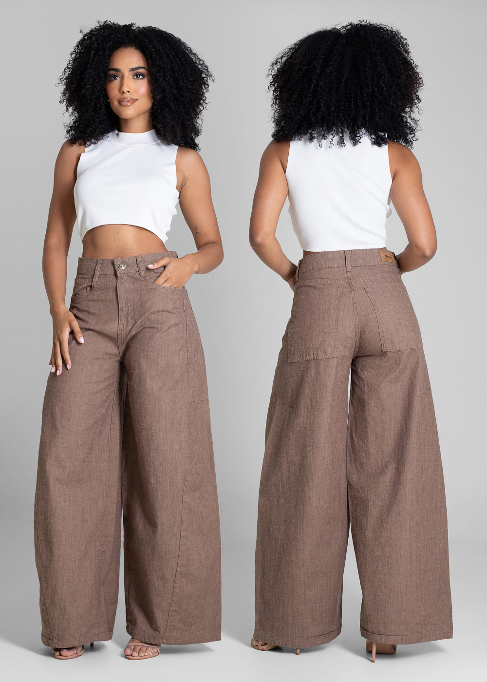 Calça Sarja Sawary Balloon - 283268 MARROM