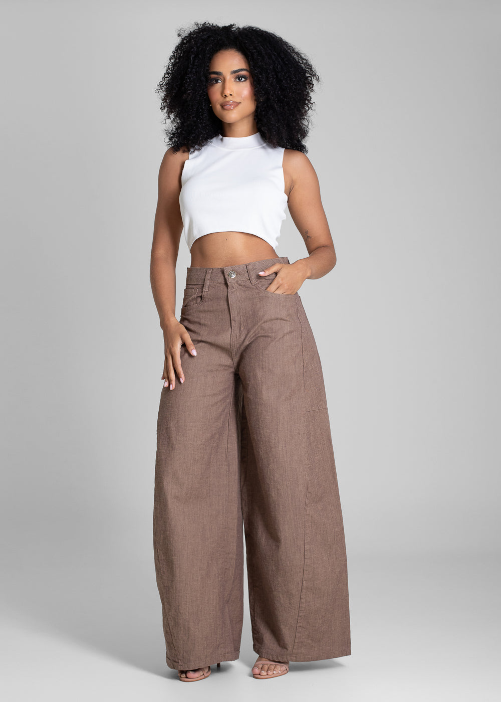 Calça Sarja Sawary Balloon - 283268 MARROM