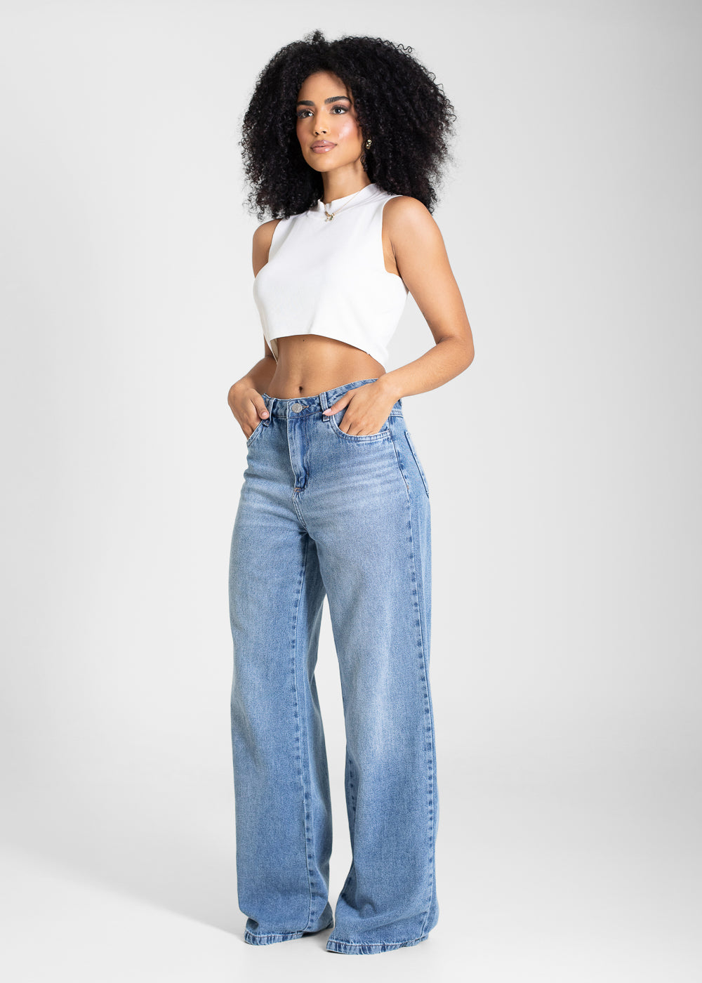 Calça Jeans Sawary Wide Leg - 283281 AZUL