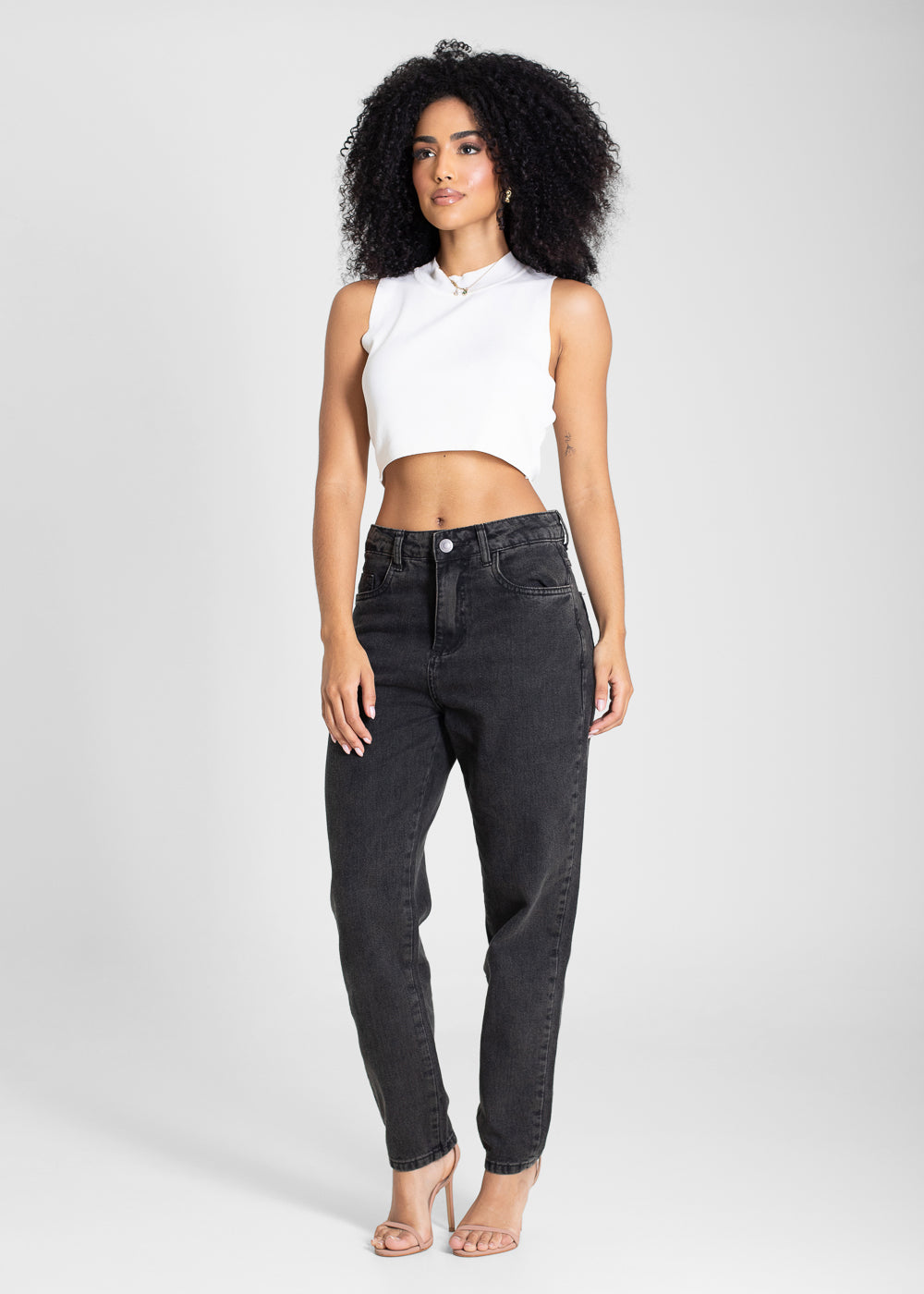 Calça Jeans Sawary Mom - 283322 PRETO
