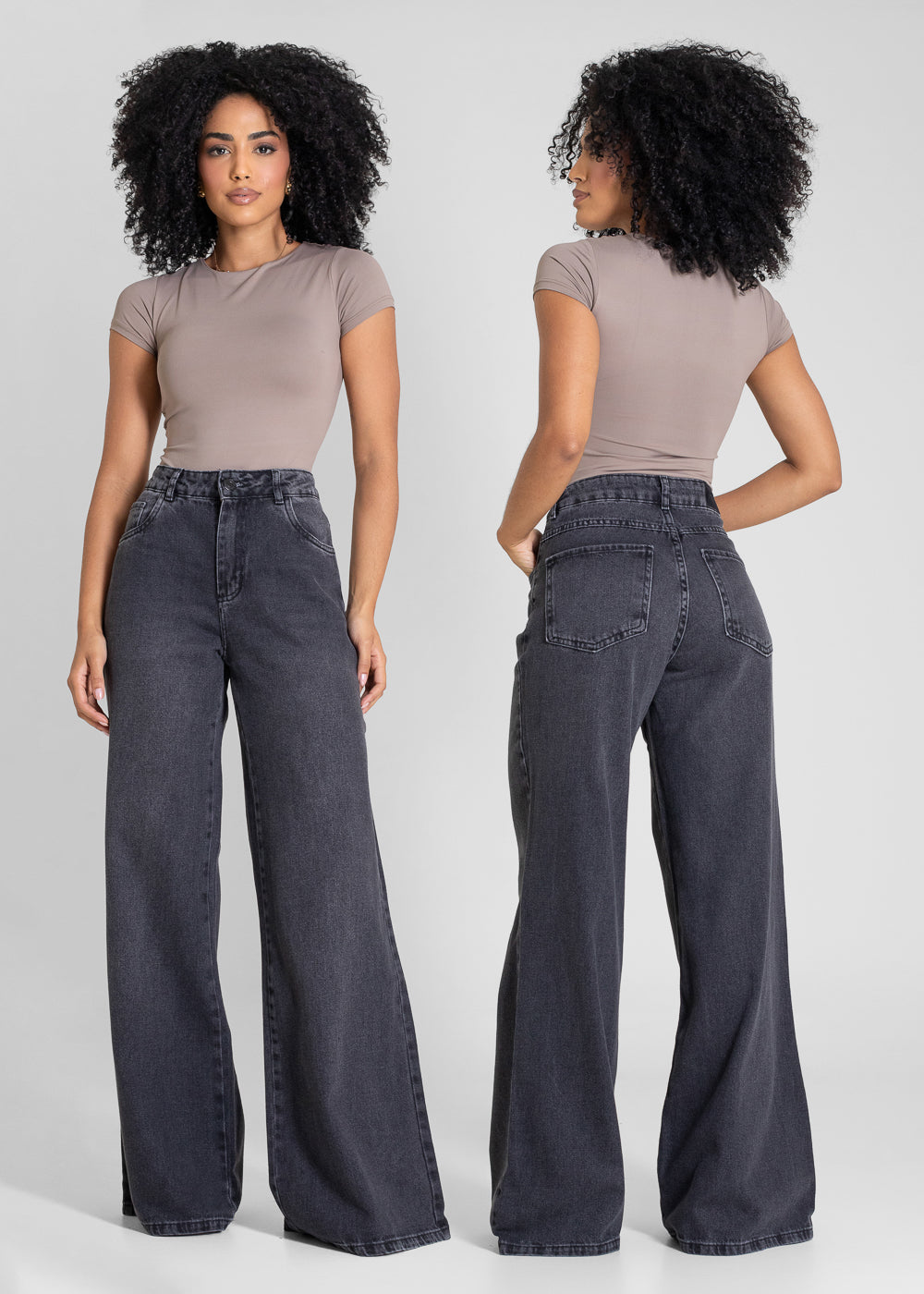 Calça Jeans Sawary Wide Leg - 283327 PRETO
