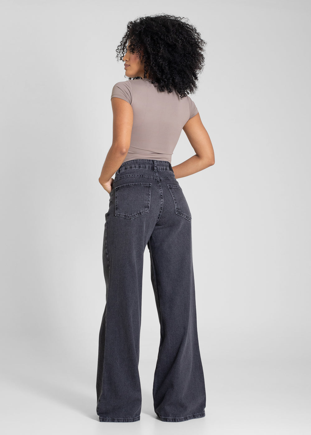 Calça Jeans Sawary Wide Leg - 283327 PRETO