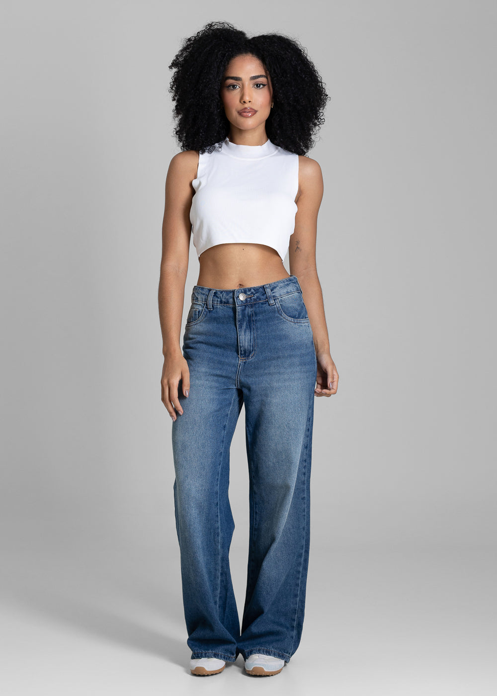Calça Jeans Sawary Wide Leg Petit - 283340 AZUL