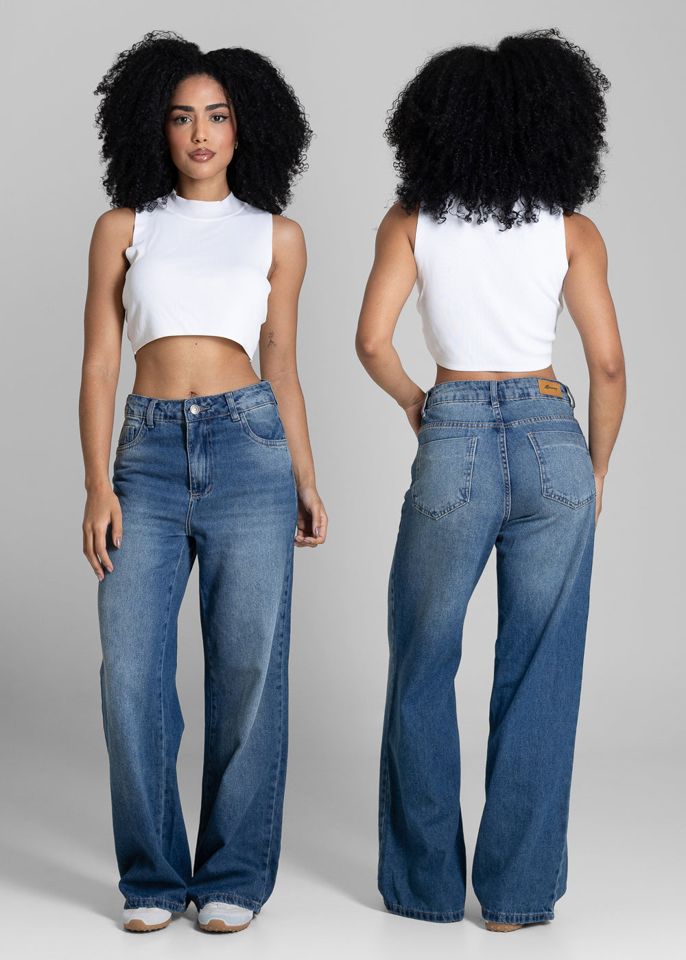 Calça Jeans Sawary Wide Leg Petit - 283340 AZUL