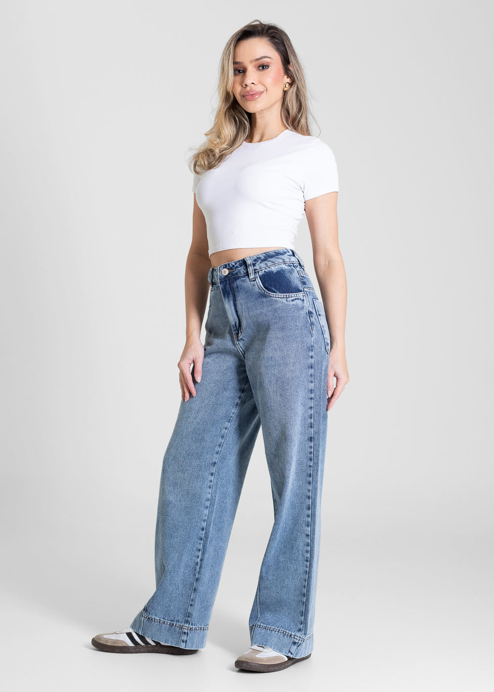 Calça Jeans Sawary Wide Leg Petit - 283341 AZUL