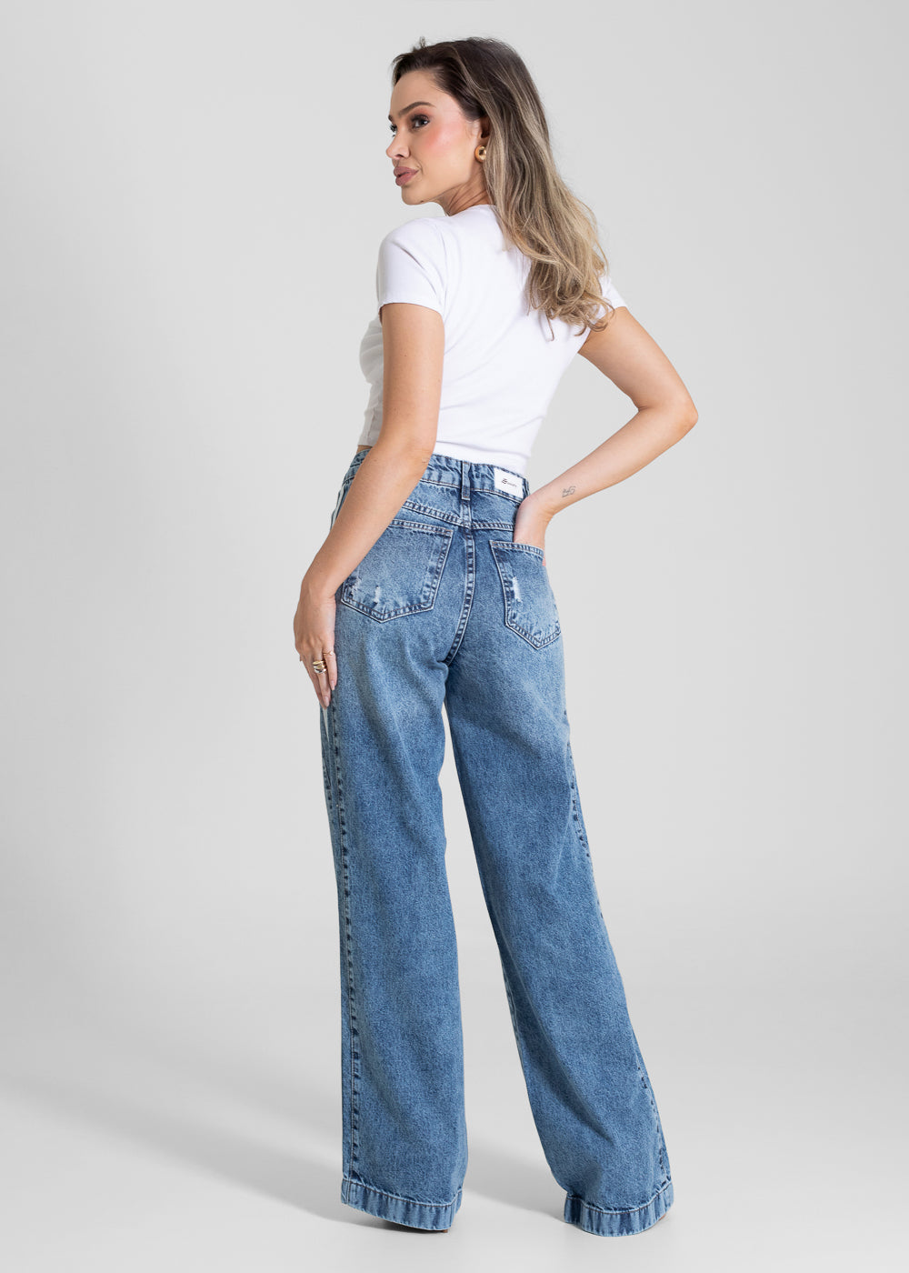 Calça Jeans Sawary Wide Leg - 283348 AZUL