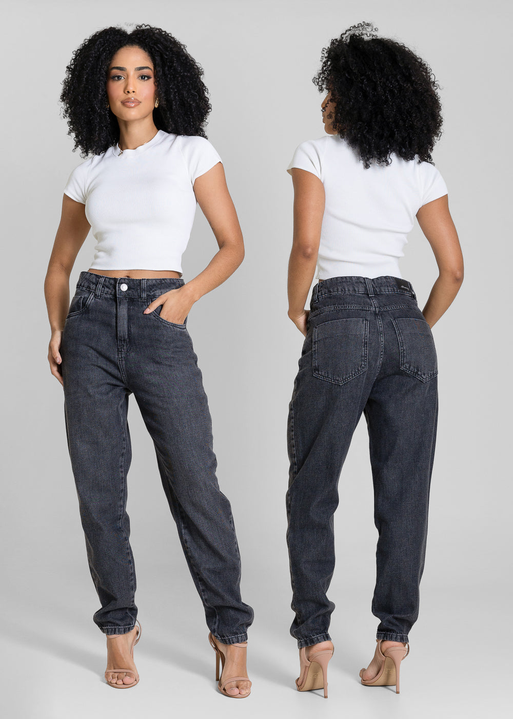 Calça Jeans Sawary Mom - 283376 PRETO
