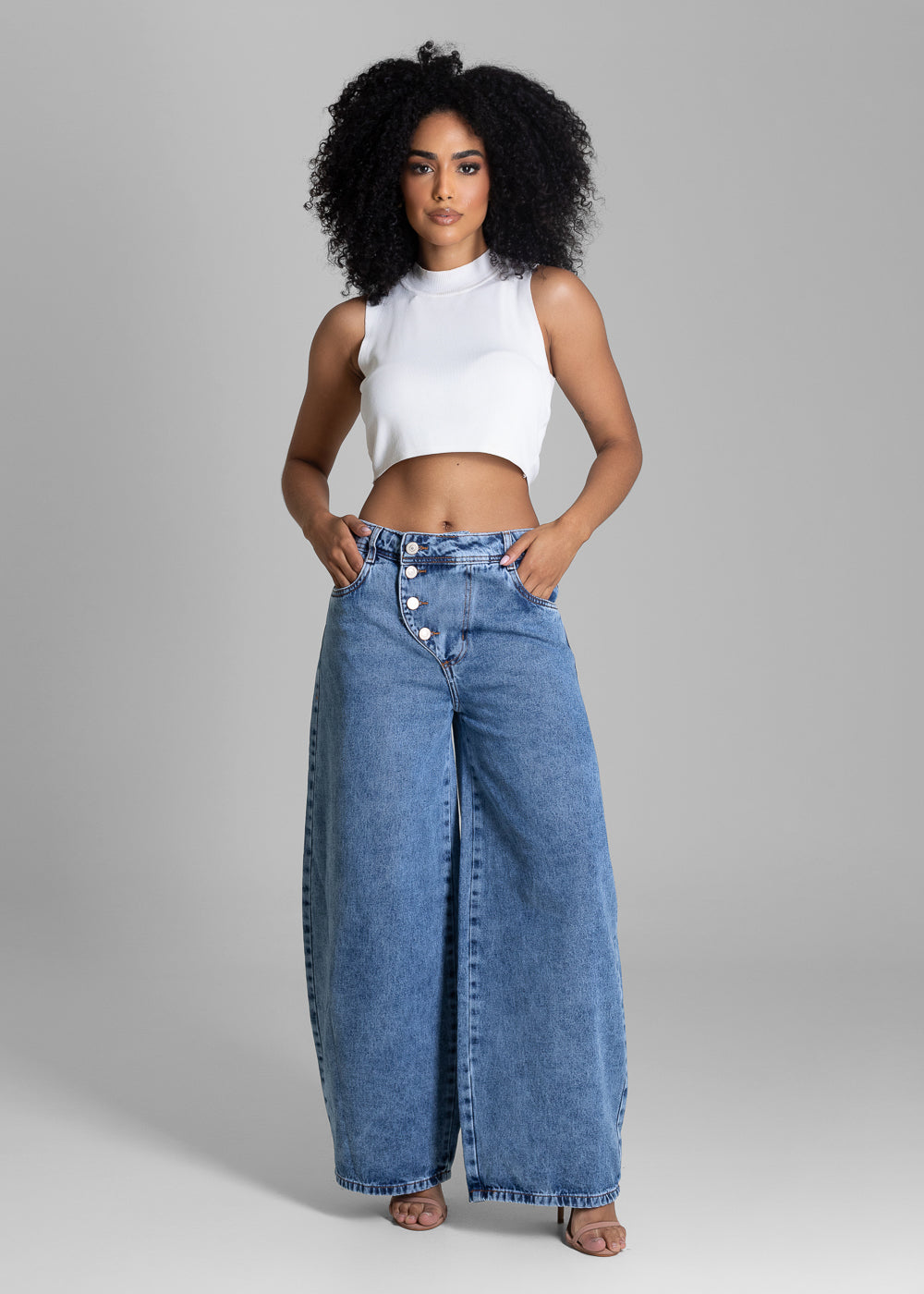 Macacão Jeans Sawary - 281378 AZUL