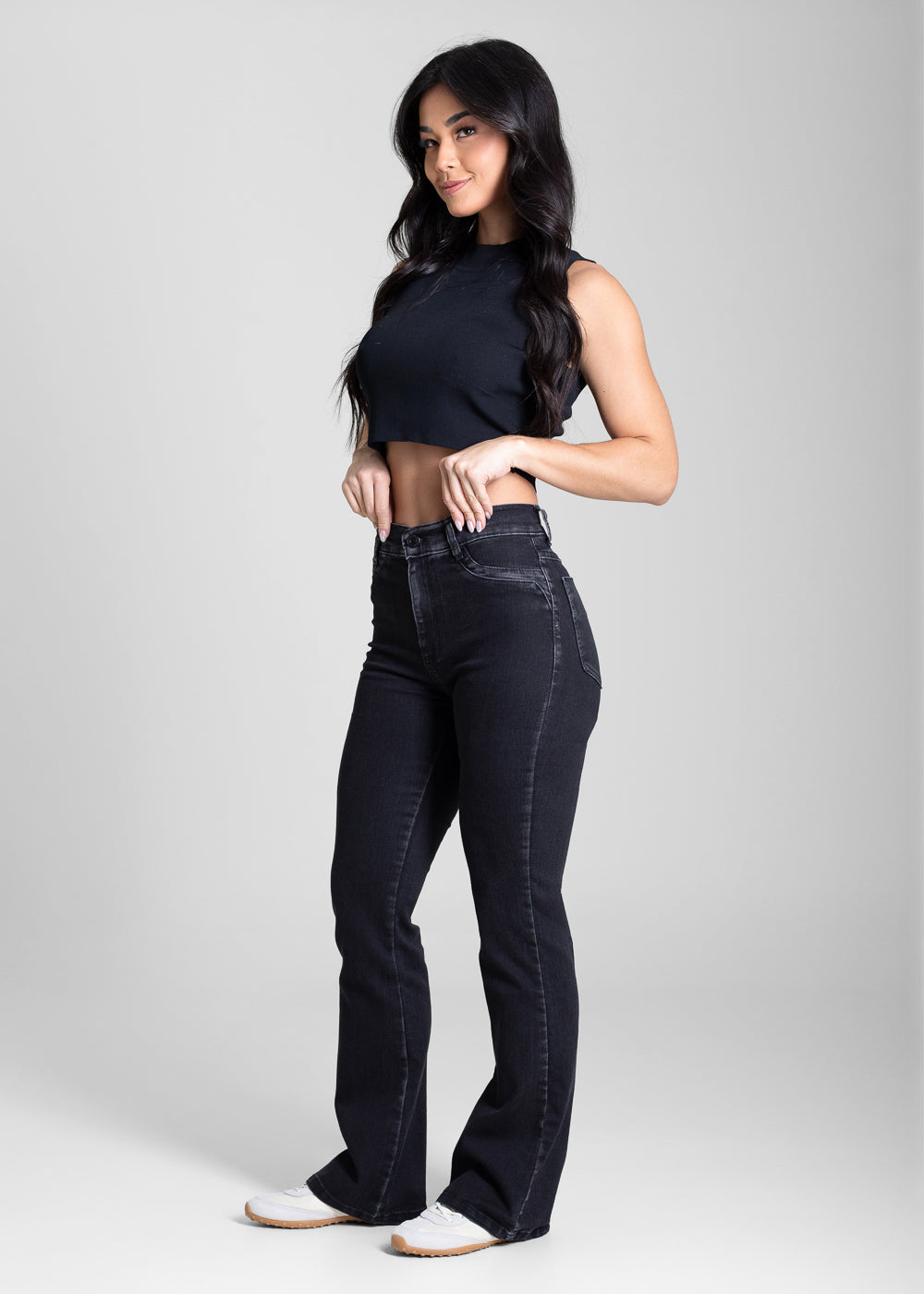 Calça Jeans Sawary Boot Cut Petit - 283405 PRETO