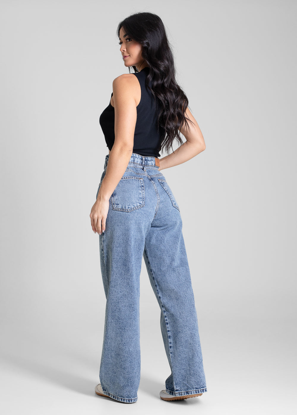 Calça Jeans Sawary Wide Leg Petit - 283422 AZUL