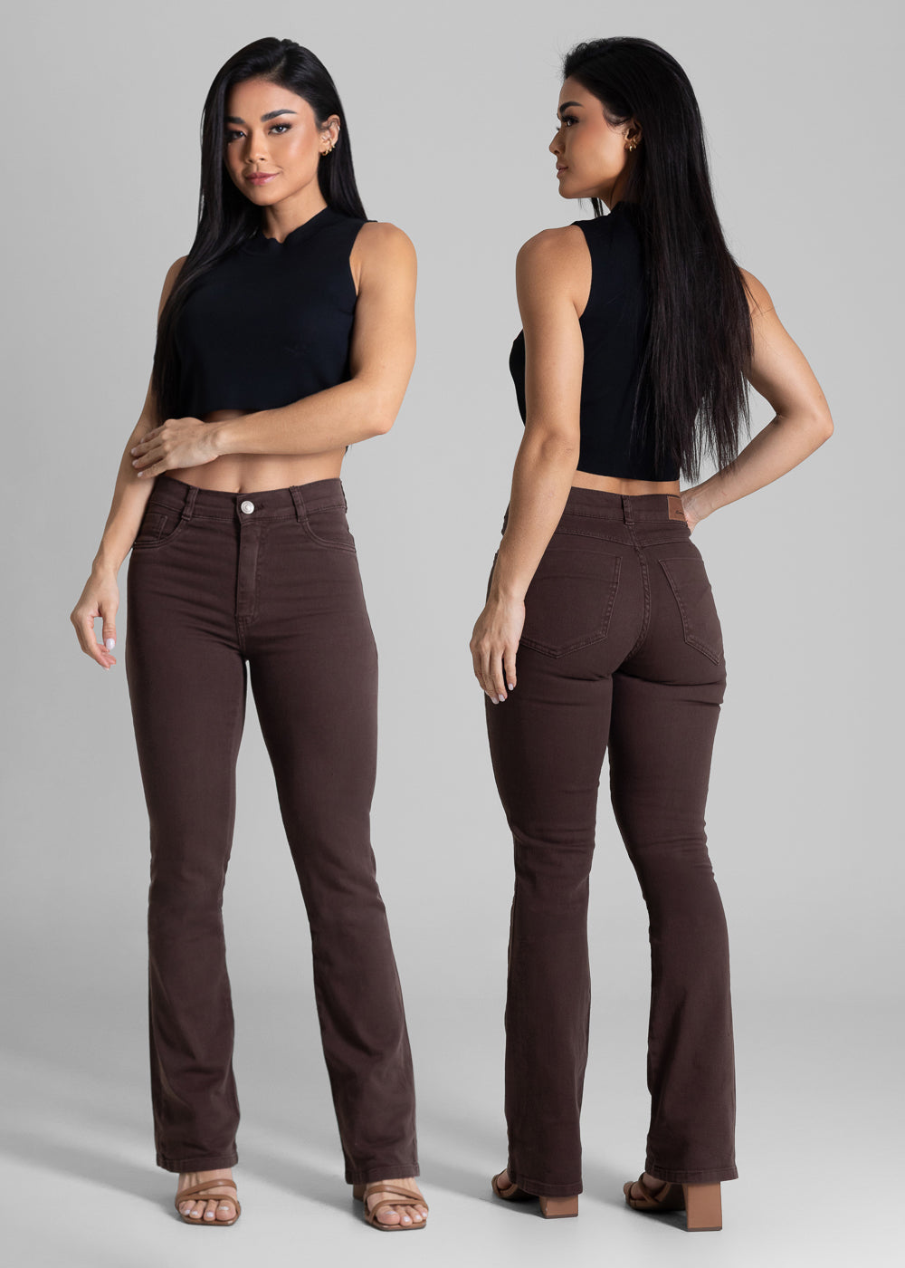 Calça Sarja Sawary Boot Cut - 283442 MARROM