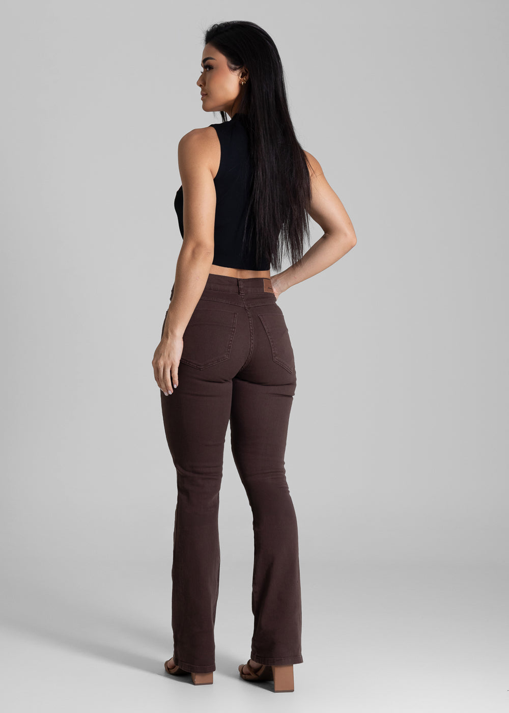 Calça Sarja Sawary Boot Cut - 283442 MARROM