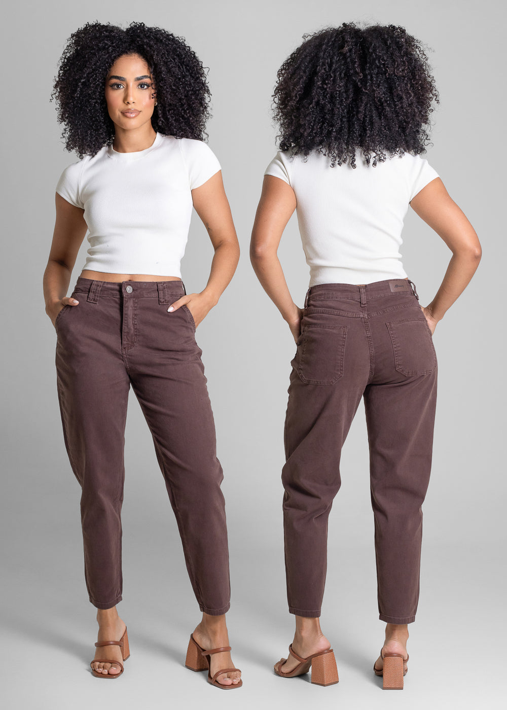 Calça Sarja Sawary Mom - 283443 MARROM