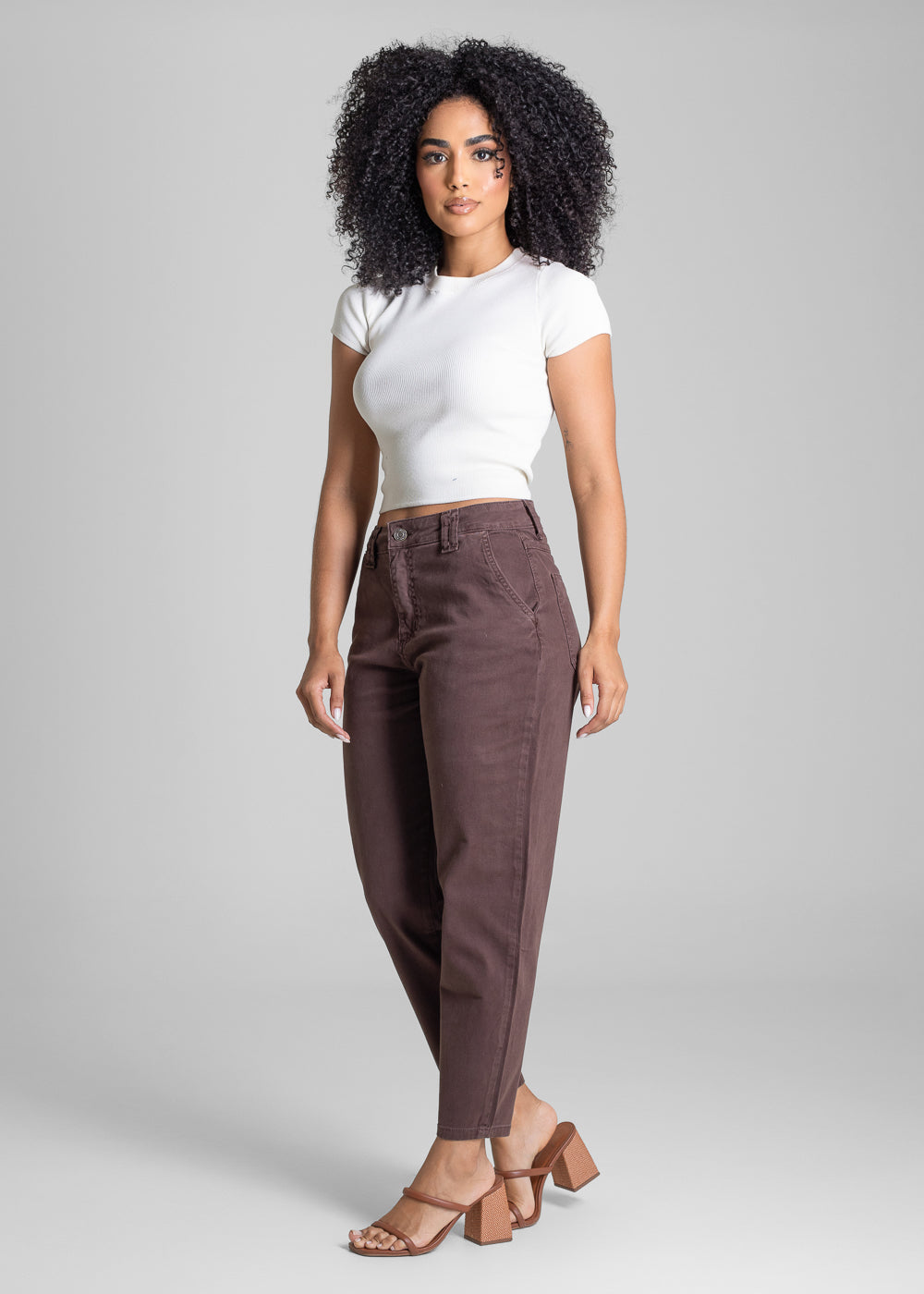 Calça Sarja Sawary Mom - 283443 MARROM