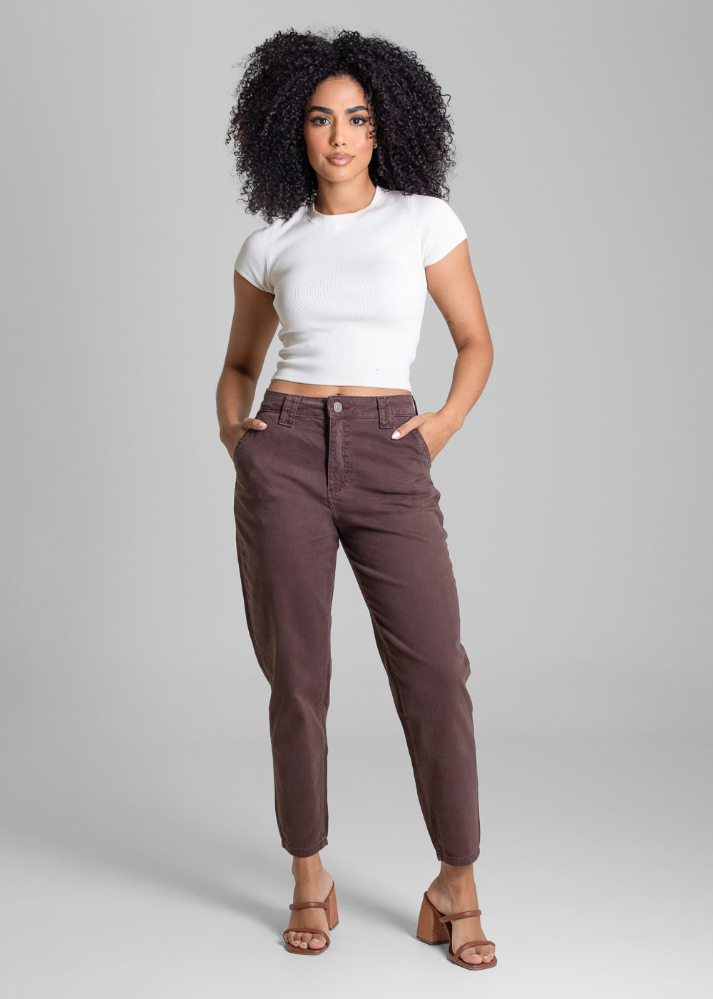 Calça Sarja Sawary Mom - 283443 MARROM
