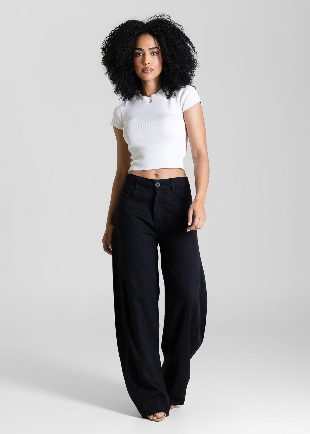 Calça Linho Sawary Balloon - 283455 PRETO