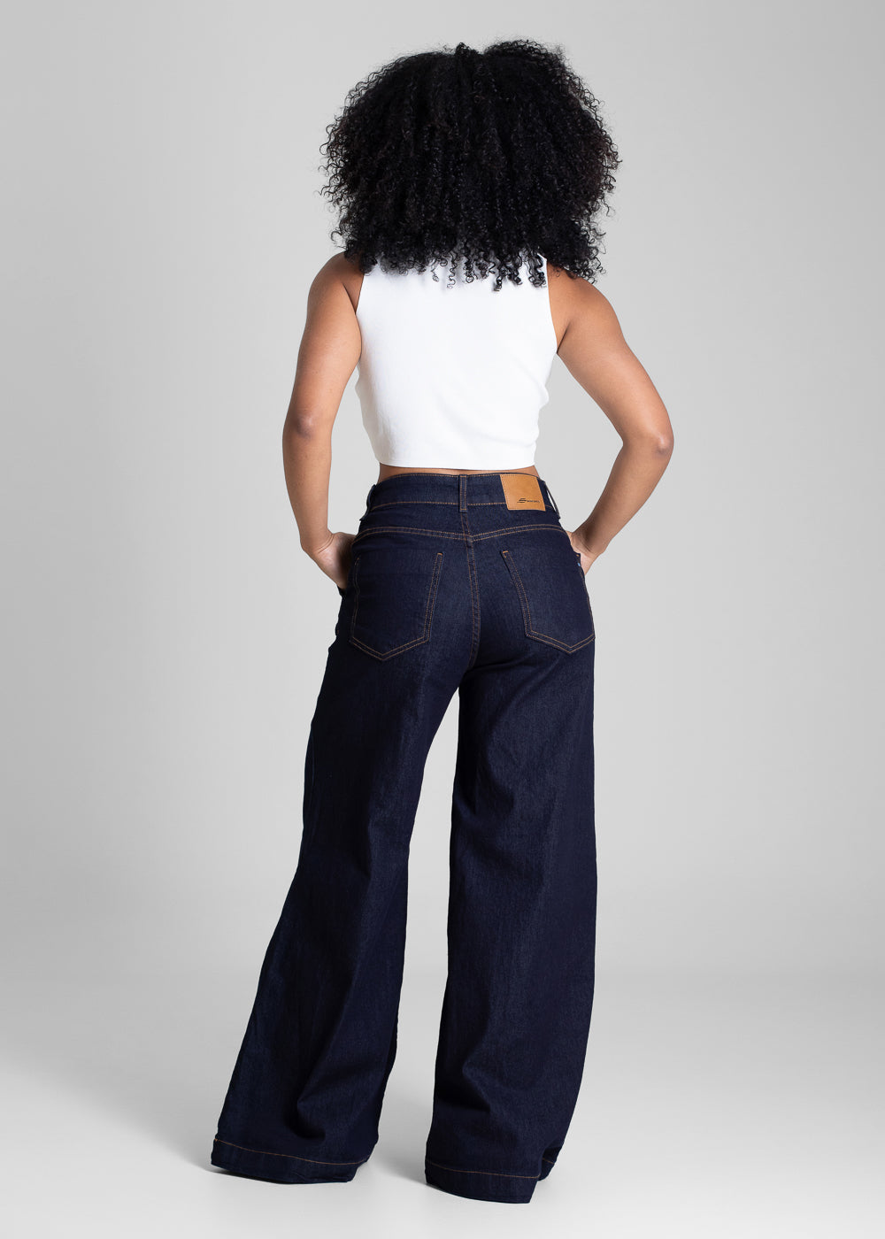 Calça Jeans Sawary Super Wide Leg Petit -283461 AZUL