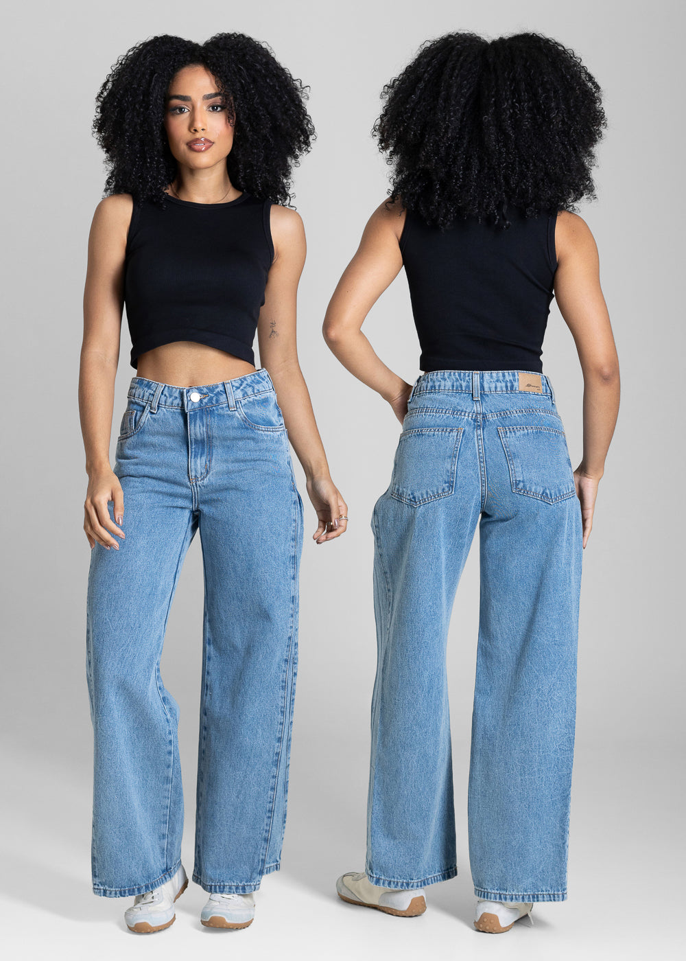 Calça Jeans Sawary Wide Leg Petit - 283465 AZUL