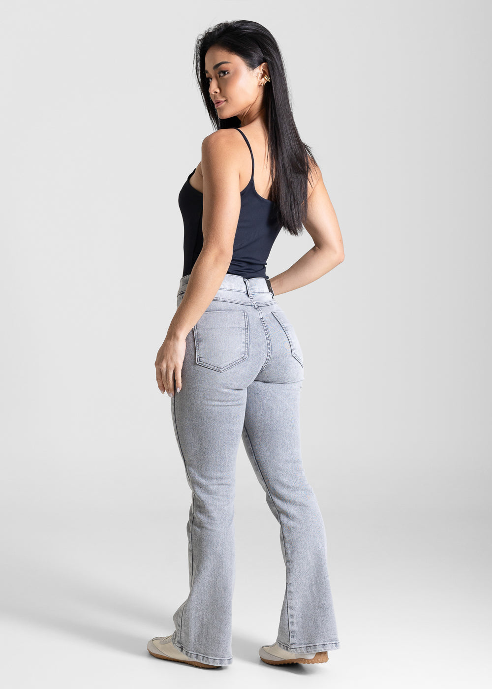Calça Jeans Sawary Boot Cut Petit - 283477 CINZA