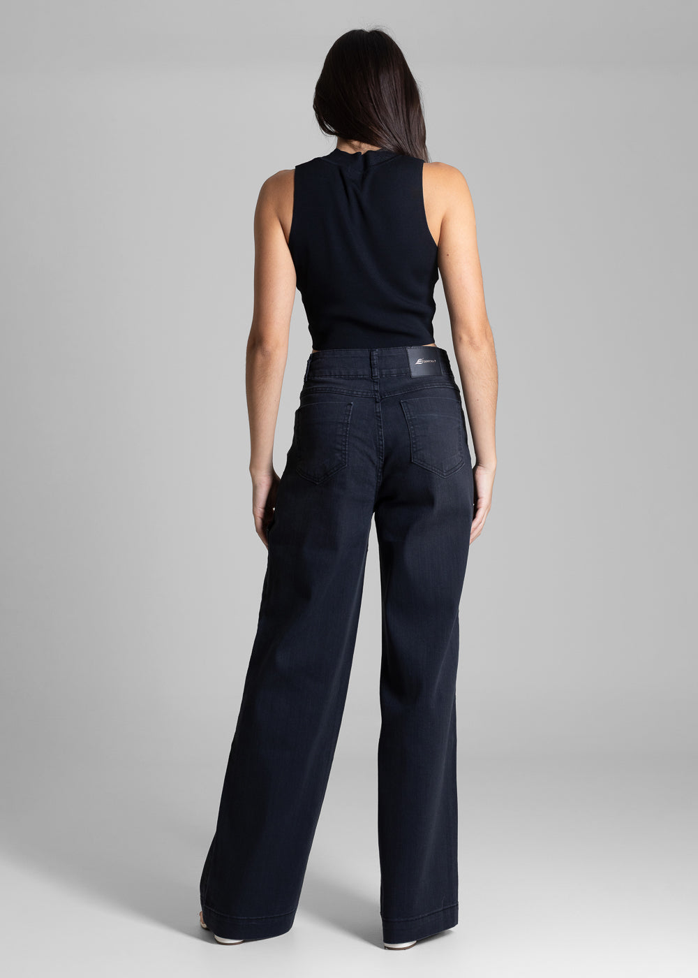 Calça Sarja Sawary Wide Leg - 283483 PRETO
