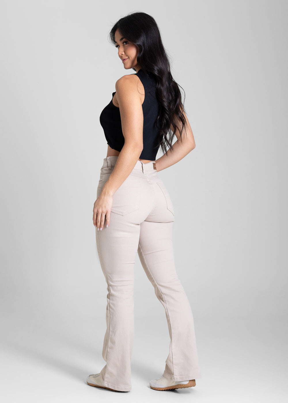 Calça Sarja Sawary Boot Cut Petit - 283503 BEGE