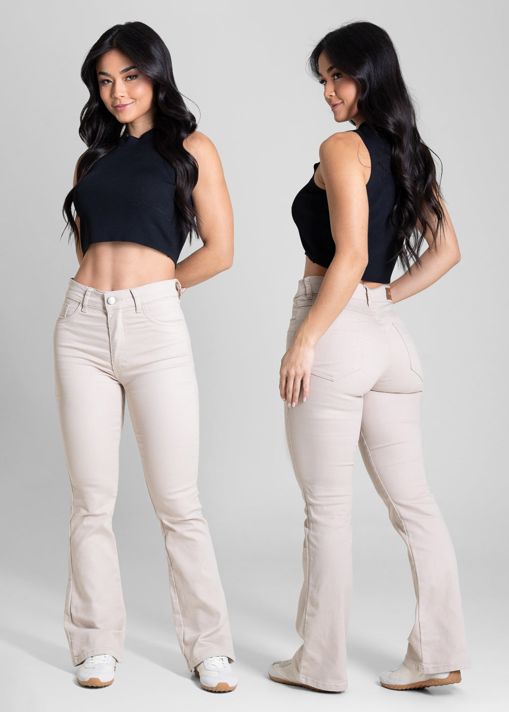Calça Sarja Sawary Boot Cut Petit - 283503 BEGE