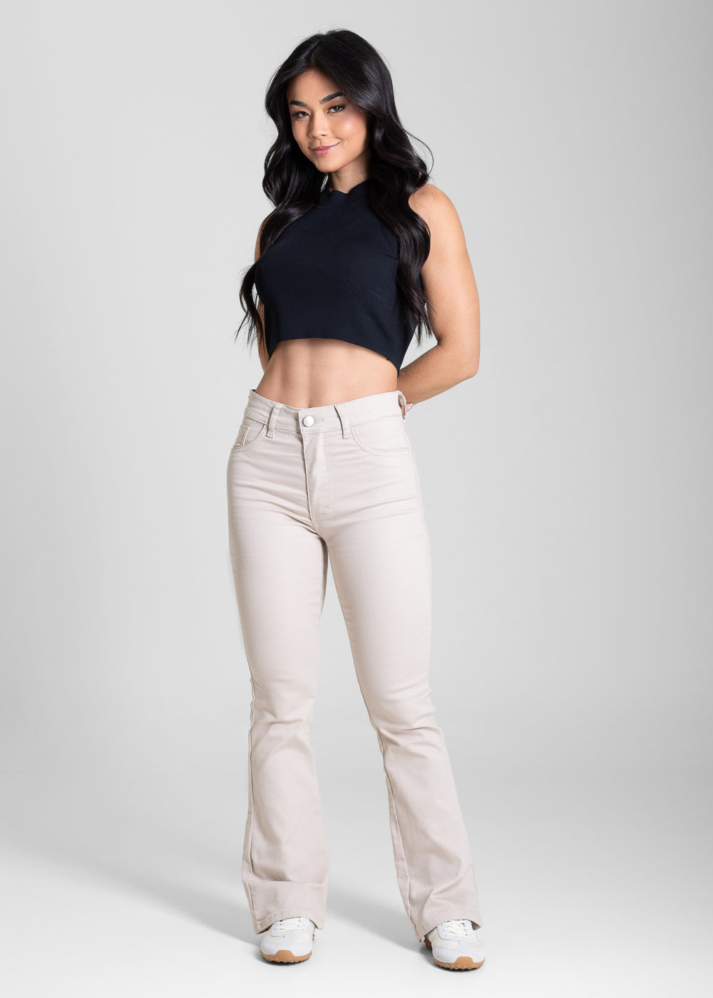Calça Sarja Sawary Boot Cut Petit - 283503 BEGE
