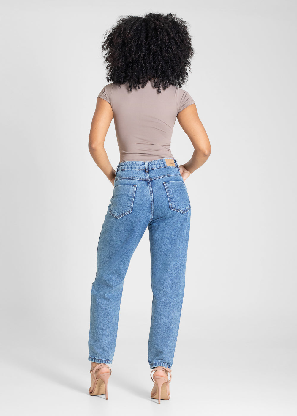 Calça Jeans Sawary Mom Brilho - 283505 AZUL