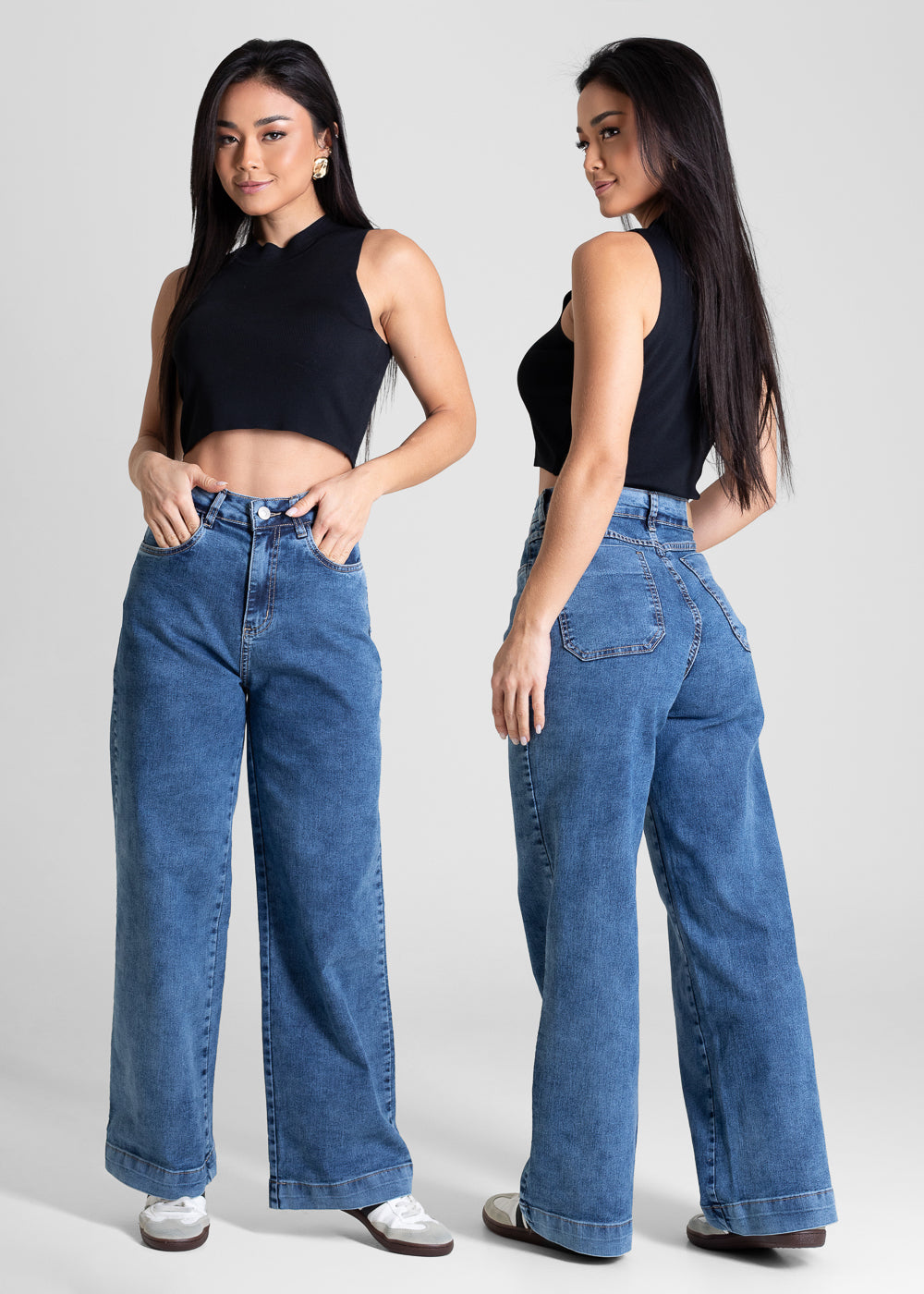 Calça Jeans Sawary Wide Leg Petit - 283525 AZUL