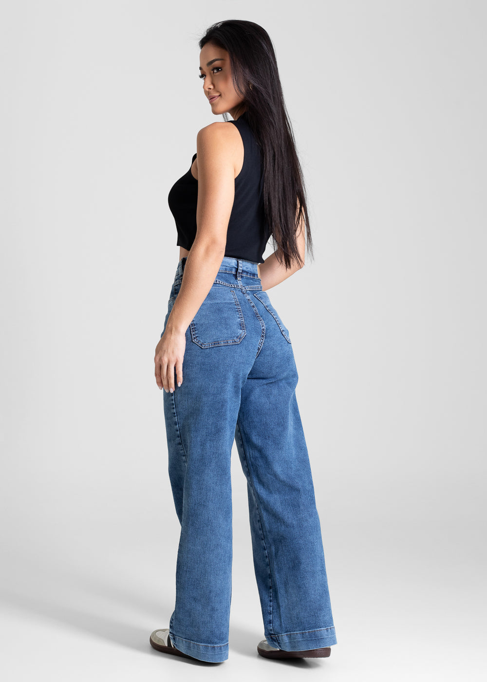 Calça Jeans Sawary Wide Leg Petit - 283525 AZUL