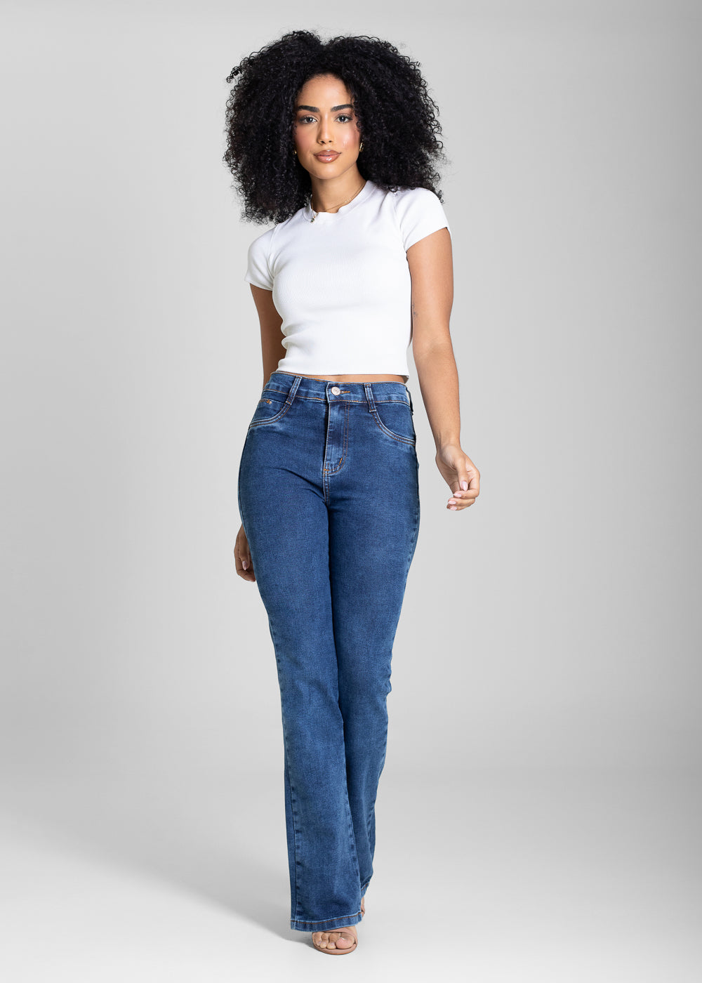 Calça Jeans Sawary Wide Leg Cropped - 282969 AZUL