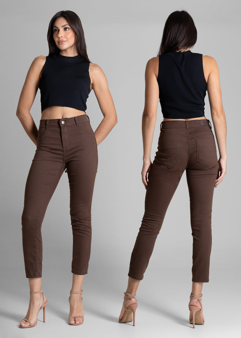 Calça Sarja Sawary Heart - 283534 MARROM
