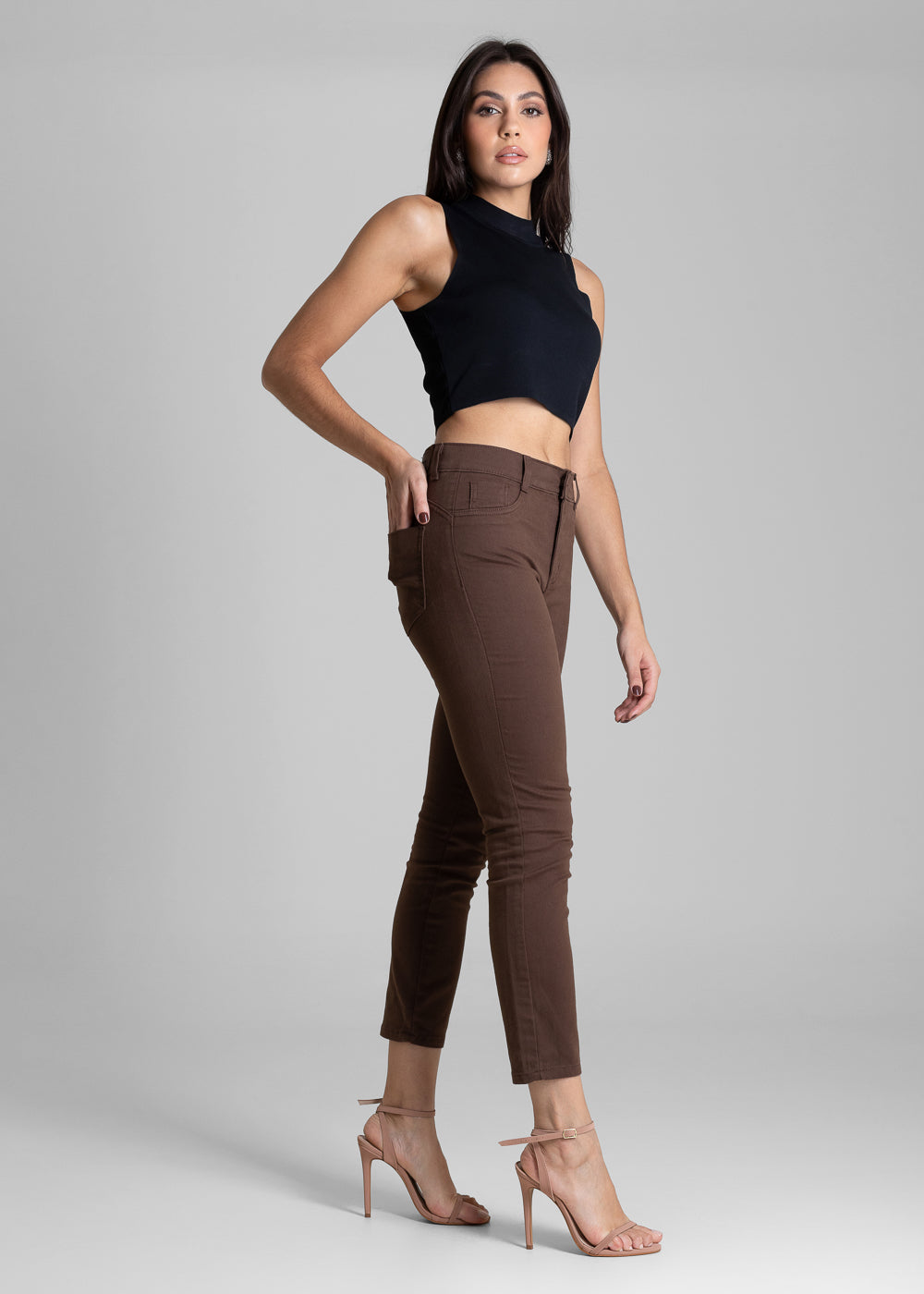 Calça Sarja Sawary Heart - 283534 MARROM