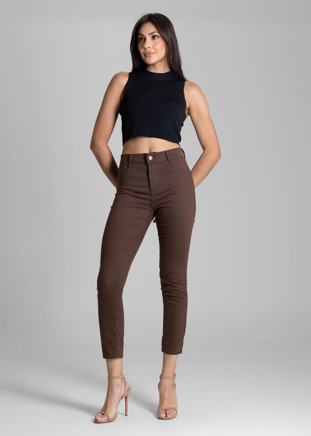 Calça Sarja Sawary Heart - 283534 MARROM