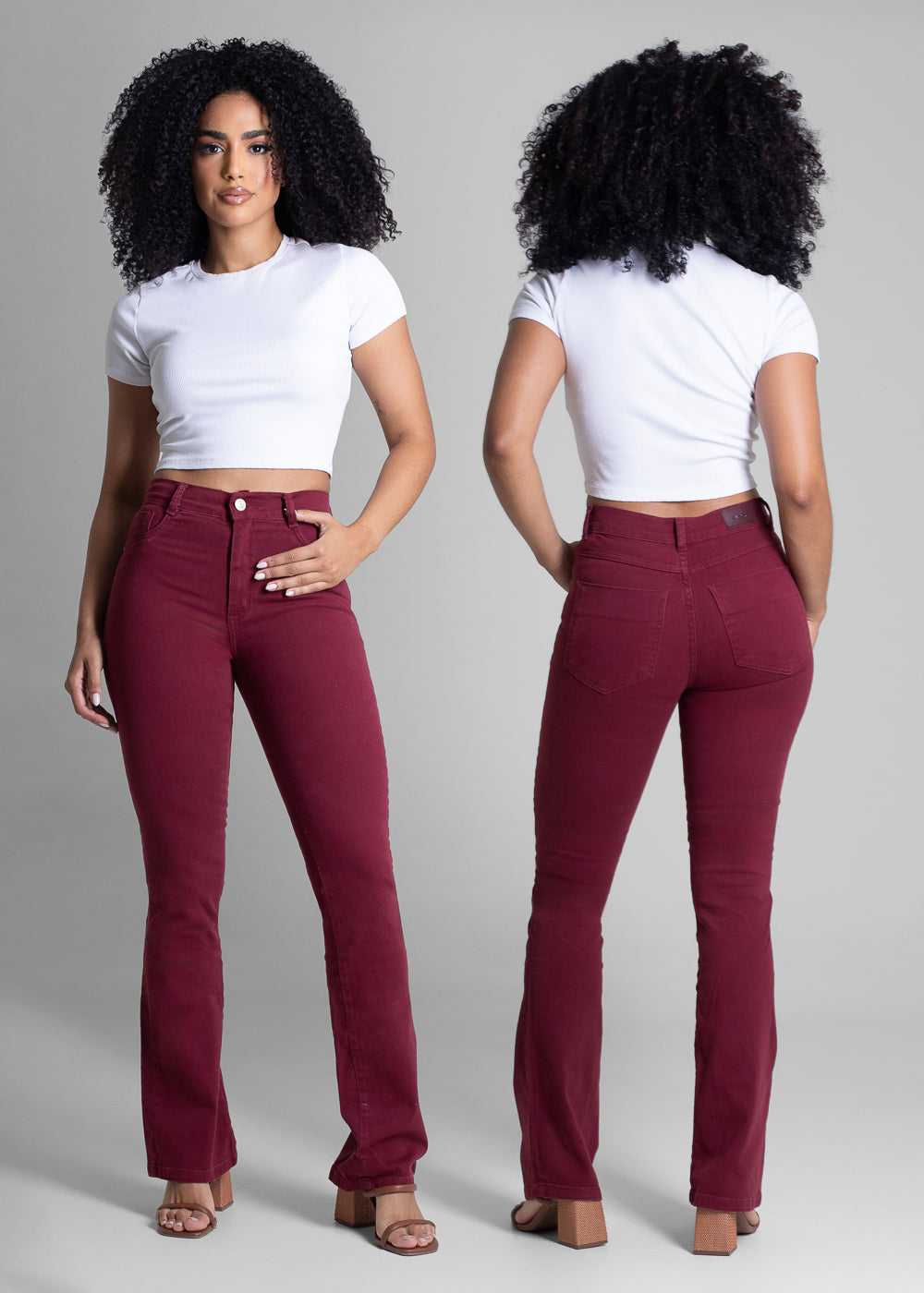 Calça Sarja Sawary Boot Cut - 283544 BORDO