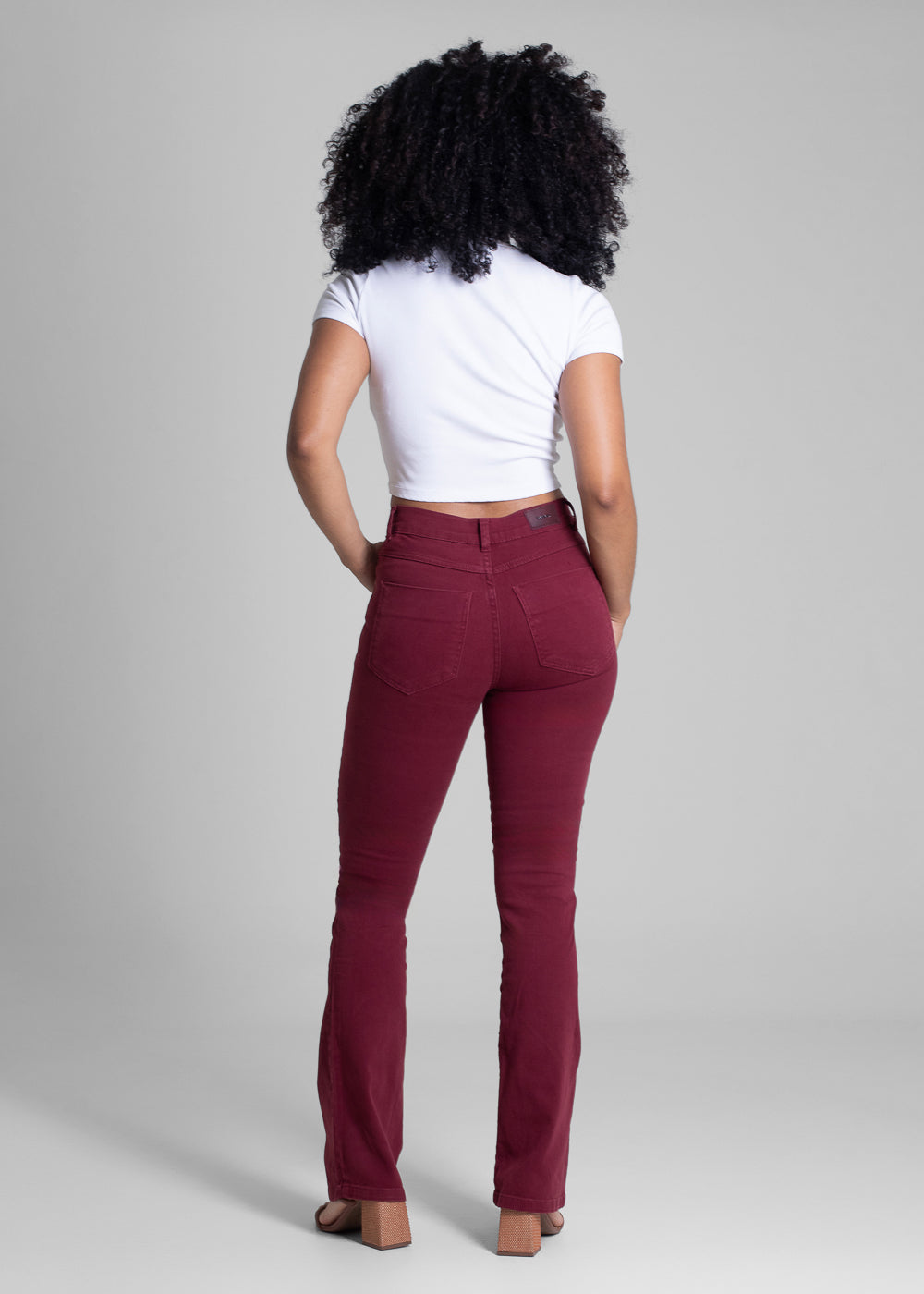 Calça Sarja Sawary Boot Cut - 283544 BORDO
