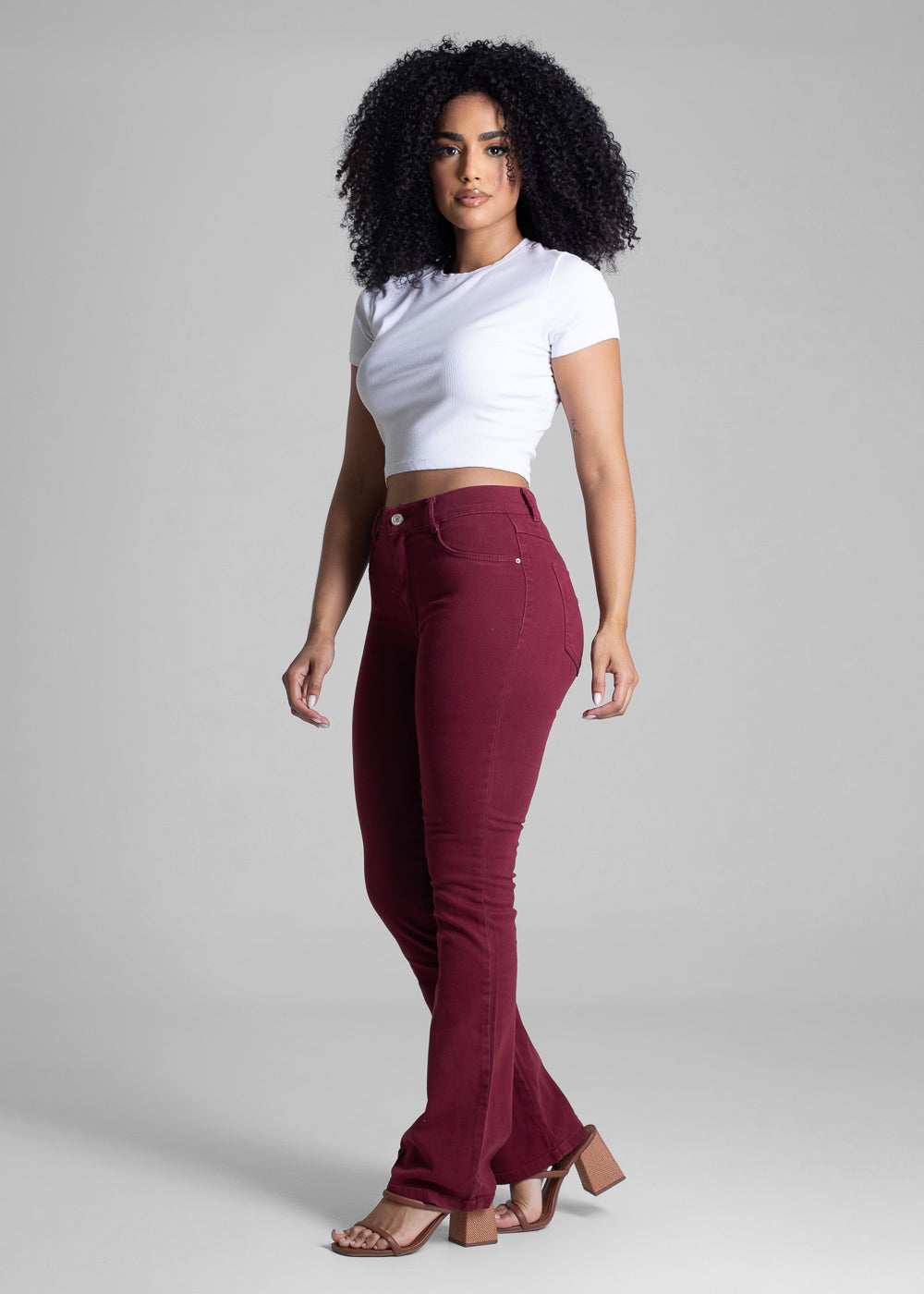 Calça Sarja Sawary Boot Cut - 283544 BORDO