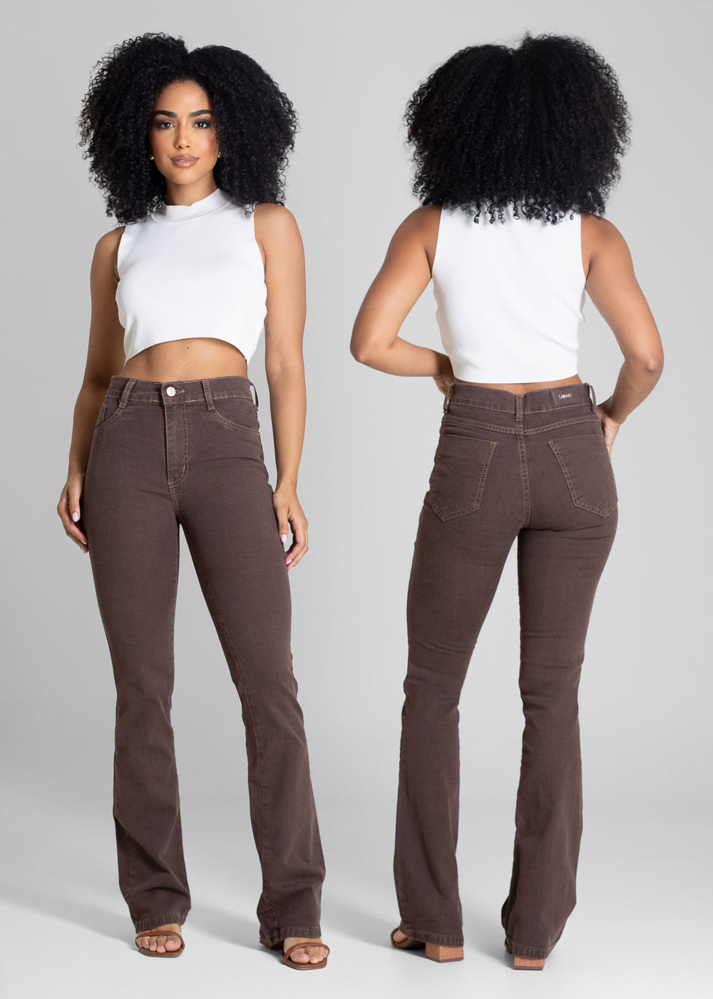 Calça Sarja Sawary Boot Cut - 283587 MARROM