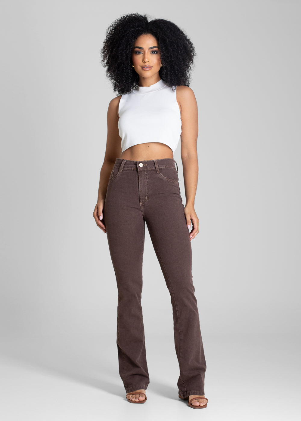 Calça Sarja Sawary Boot Cut - 283587 MARROM