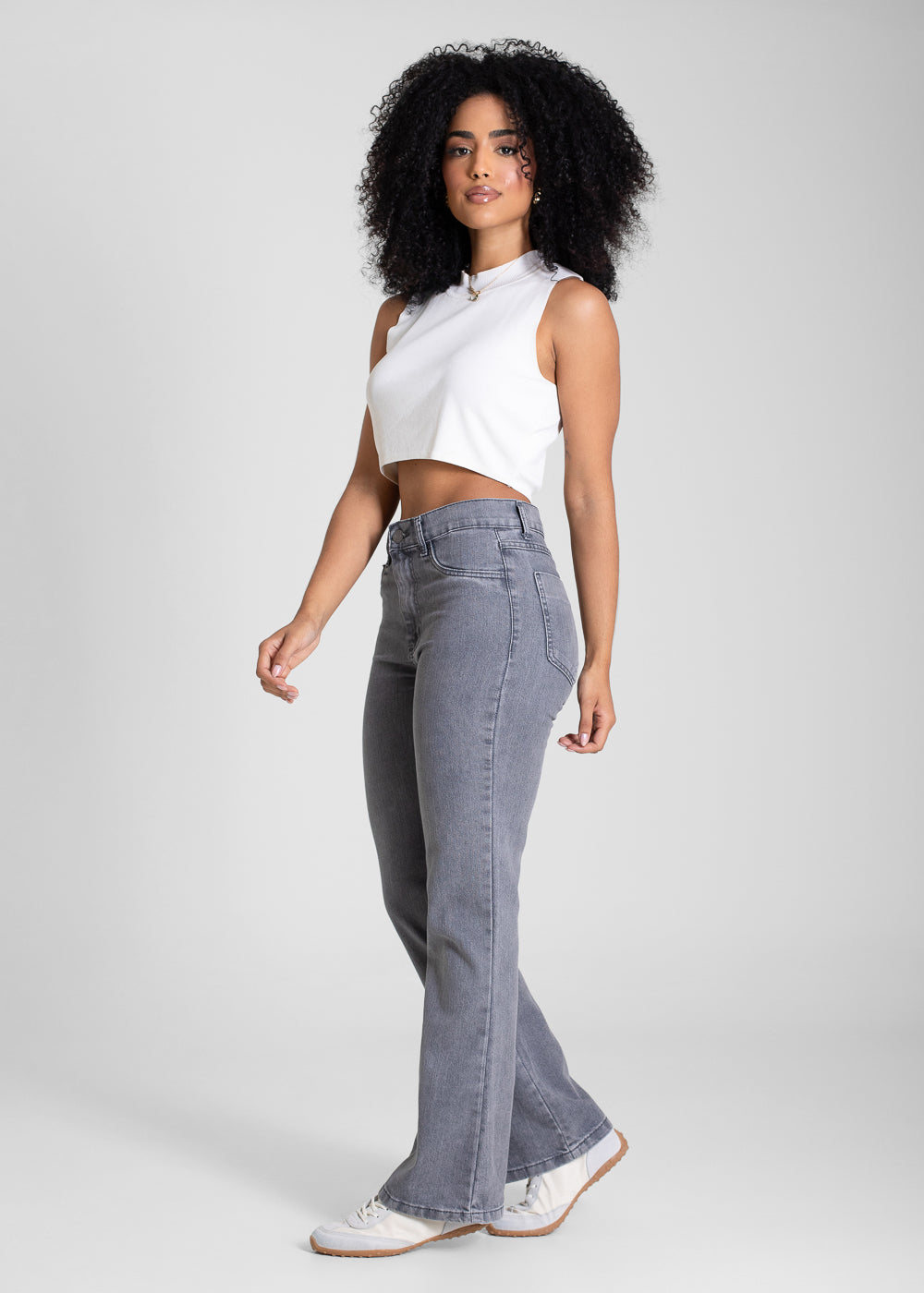 Calça Sarja Sawary Boot Cut - 283591 CINZA