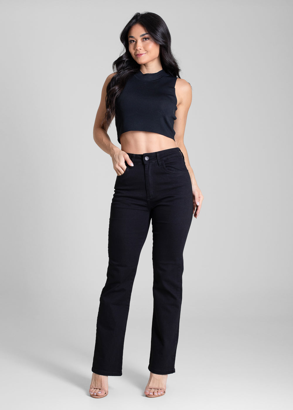 Calça Sarja Sawary Reta - 283601 PRETO