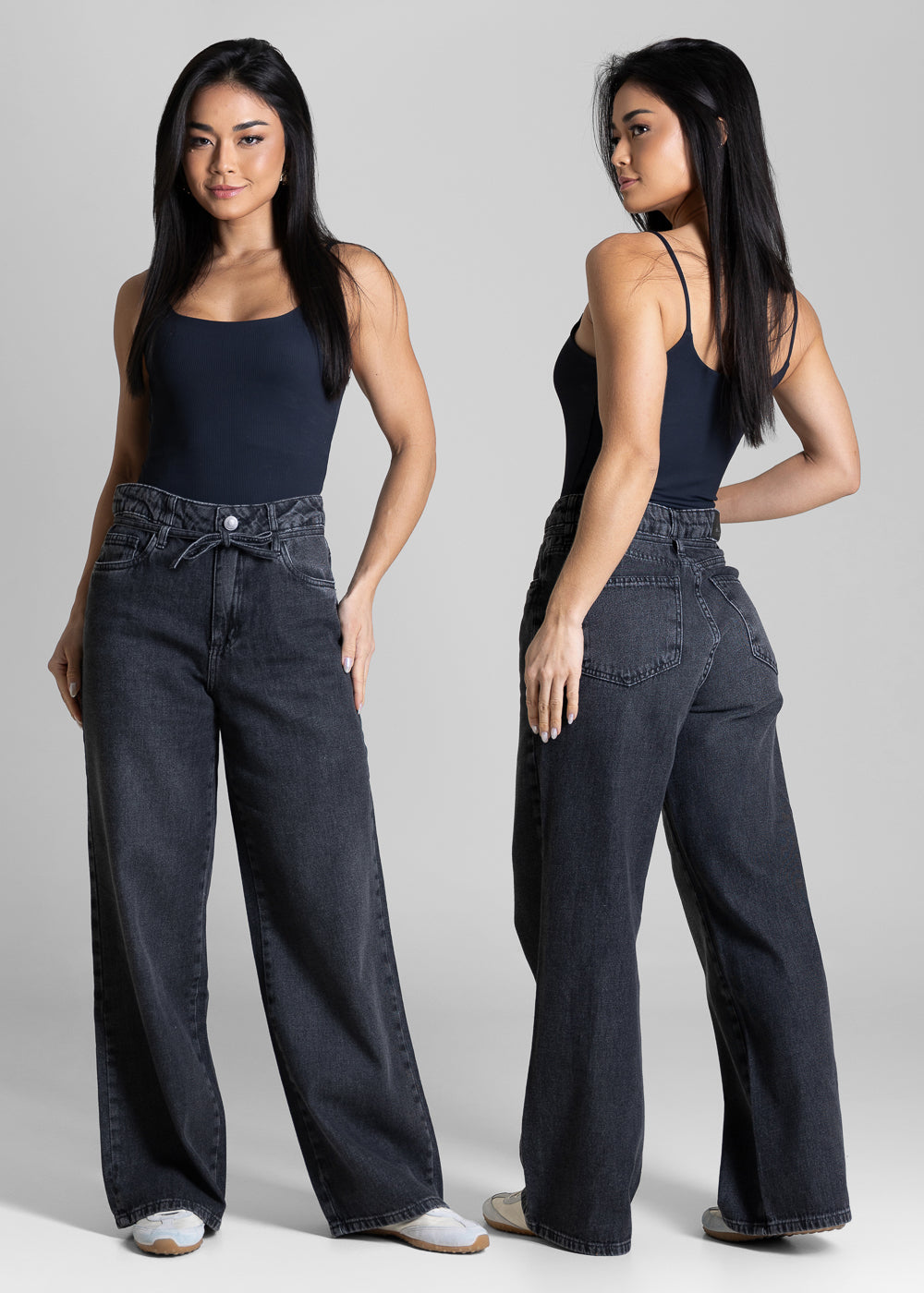 Calça Jeans Sawary Wide Leg Petit - 283602 PRETO