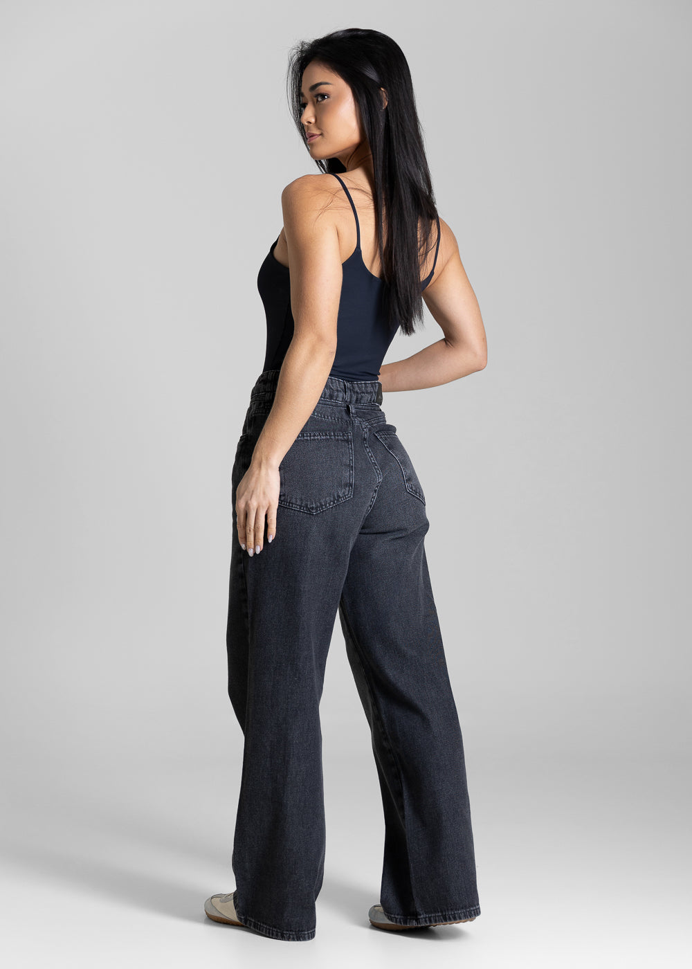 Calça Jeans Sawary Wide Leg Petit - 283602 PRETO
